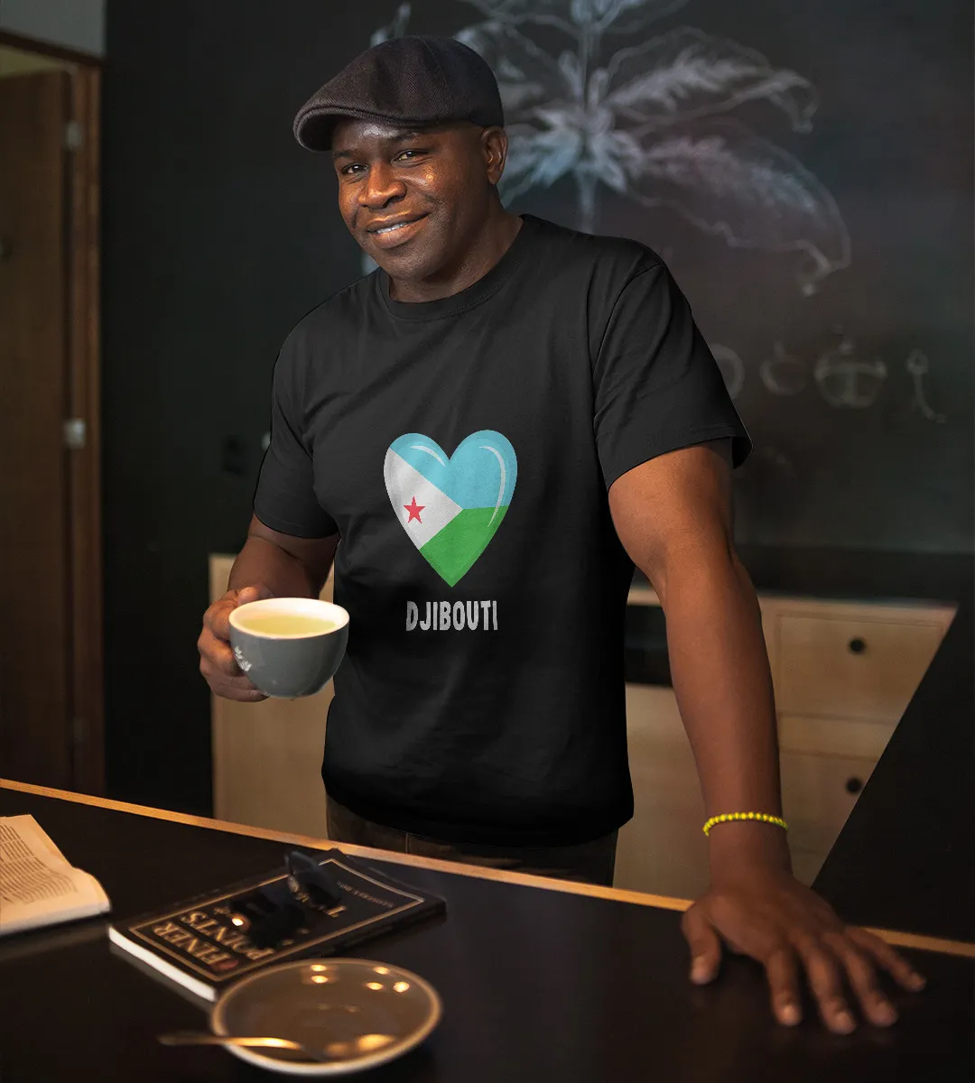 1sttheworld T-Shirt - Heart Djibouti Flag T-Shirt Black A35