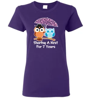 7 Years Wedding Anniversary Gifts Valentine's Day Women Tee