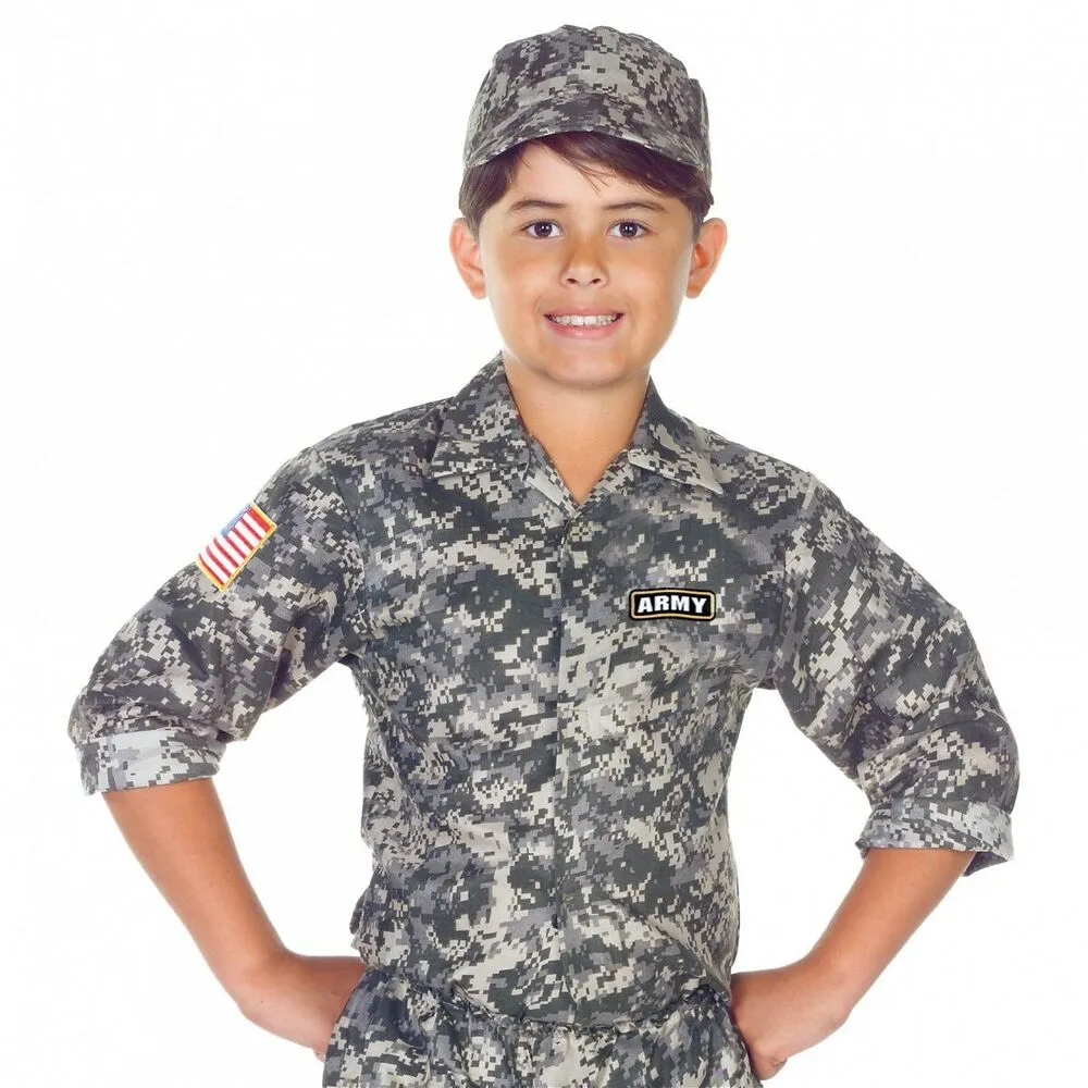 Army Camo Set Costume Kids Soldier Med / Large