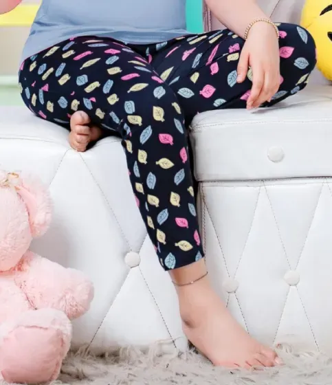 Attractive Kids Light Blue And Black Printed Cotton Night Wear