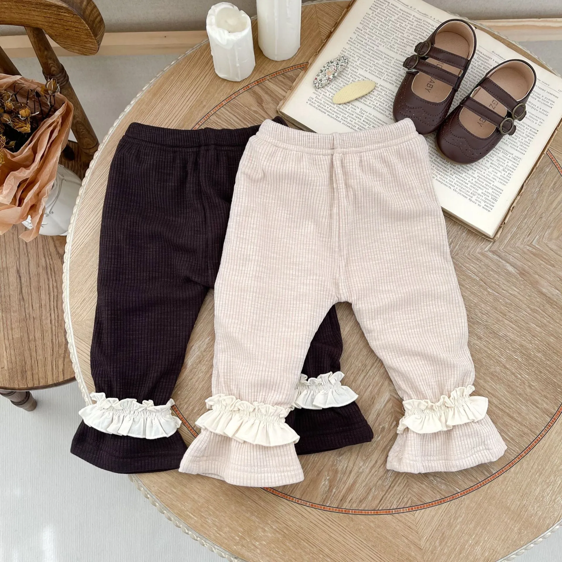 Baby Girls Solid Color Pants Wholesale 24011148