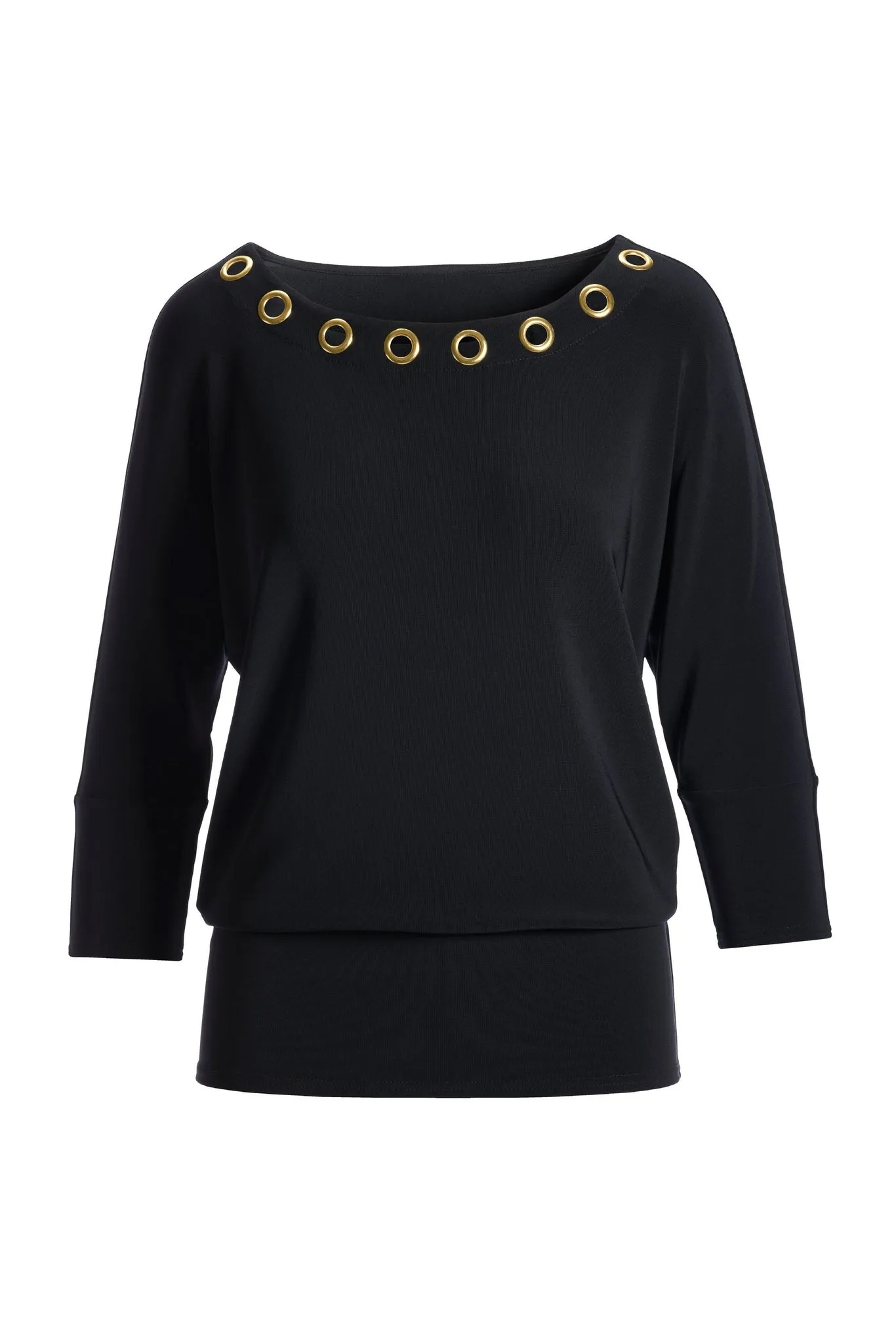 Beyond Travel Grommet Slouchy Top Jet Black