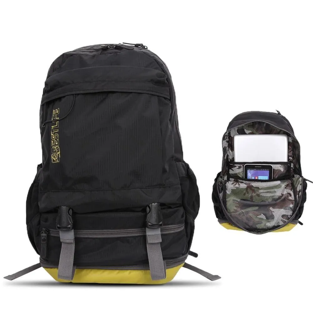 Black Camping/Hiking 20 to 35 Litre Backpack with Shoe Compartment