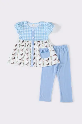 Blue duck girl pants set