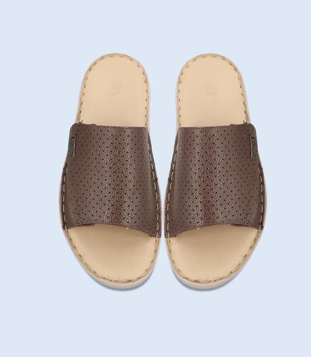 BM3886-BROWN-Men Comfort Slipper