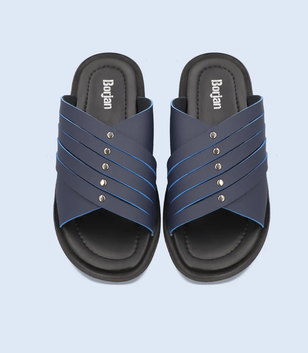 BM4675-BLUE-Men Slipper