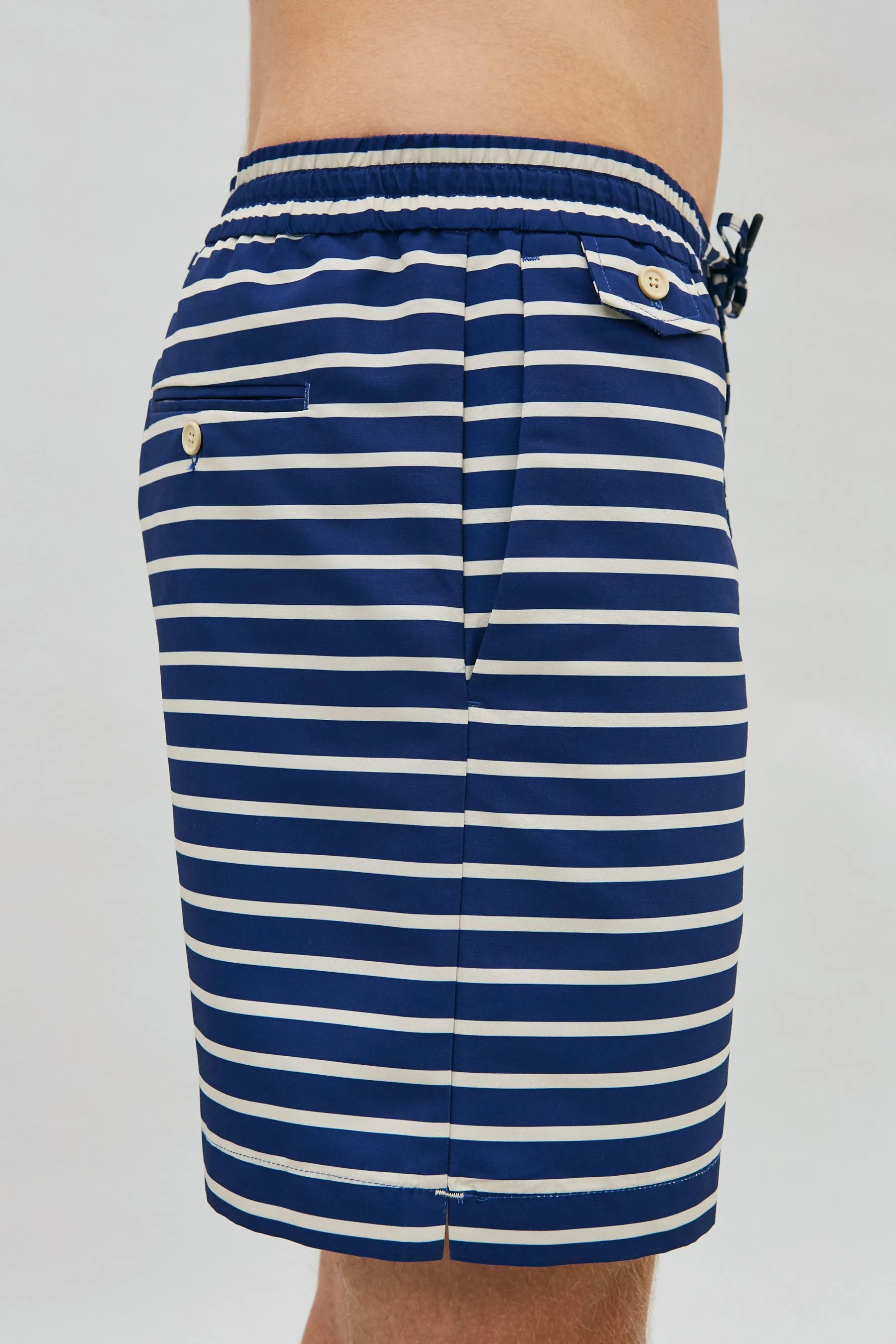 Breton Stripe Drawstring Deck Shorts