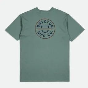 BRIXTON Crest II S/S Standard Tee - Sage