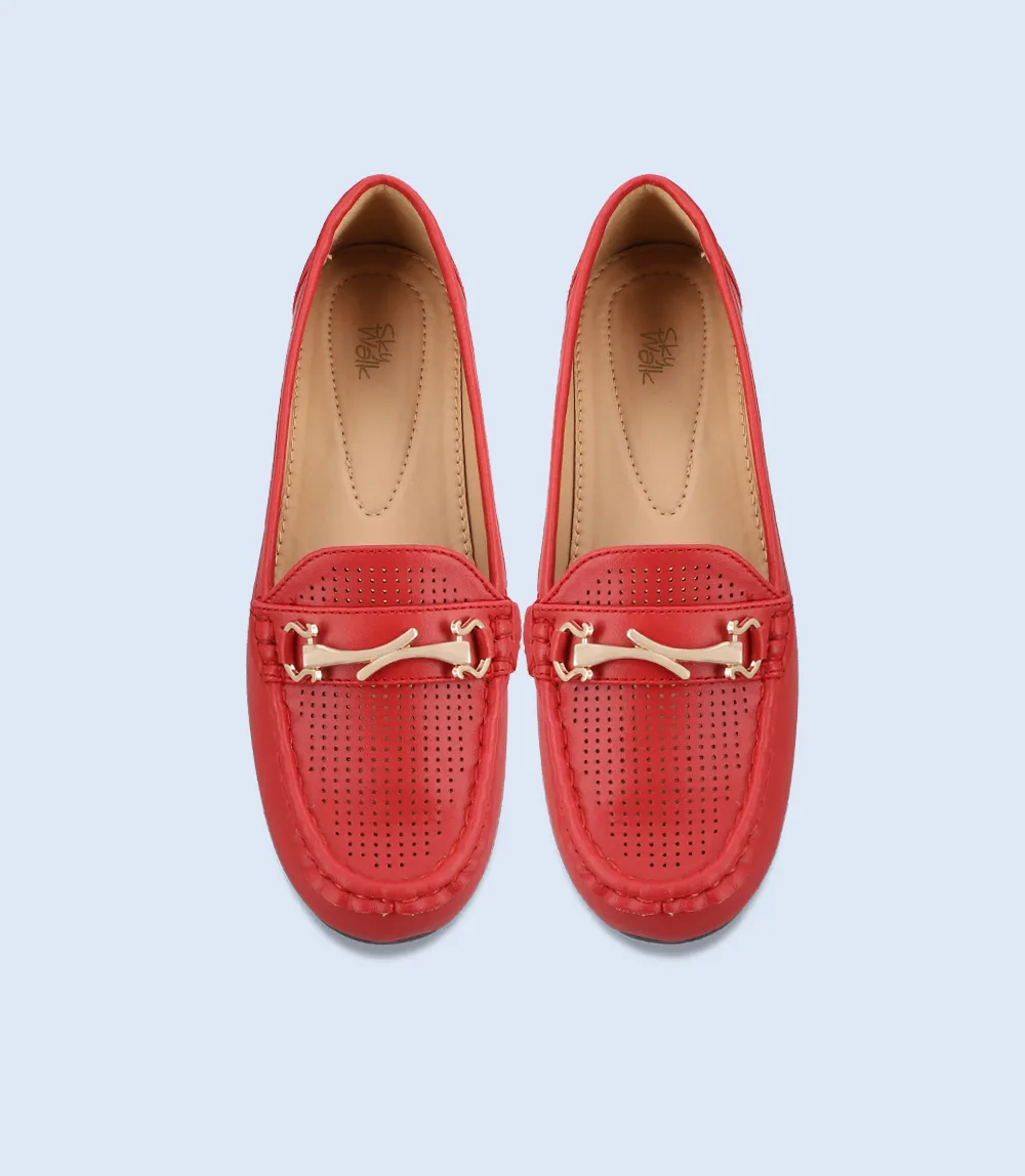 BW8877-RED-Women Comfort Moccasins