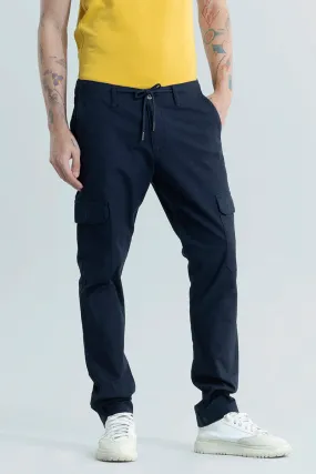 City Breeze Navy Linen Cargo Pant