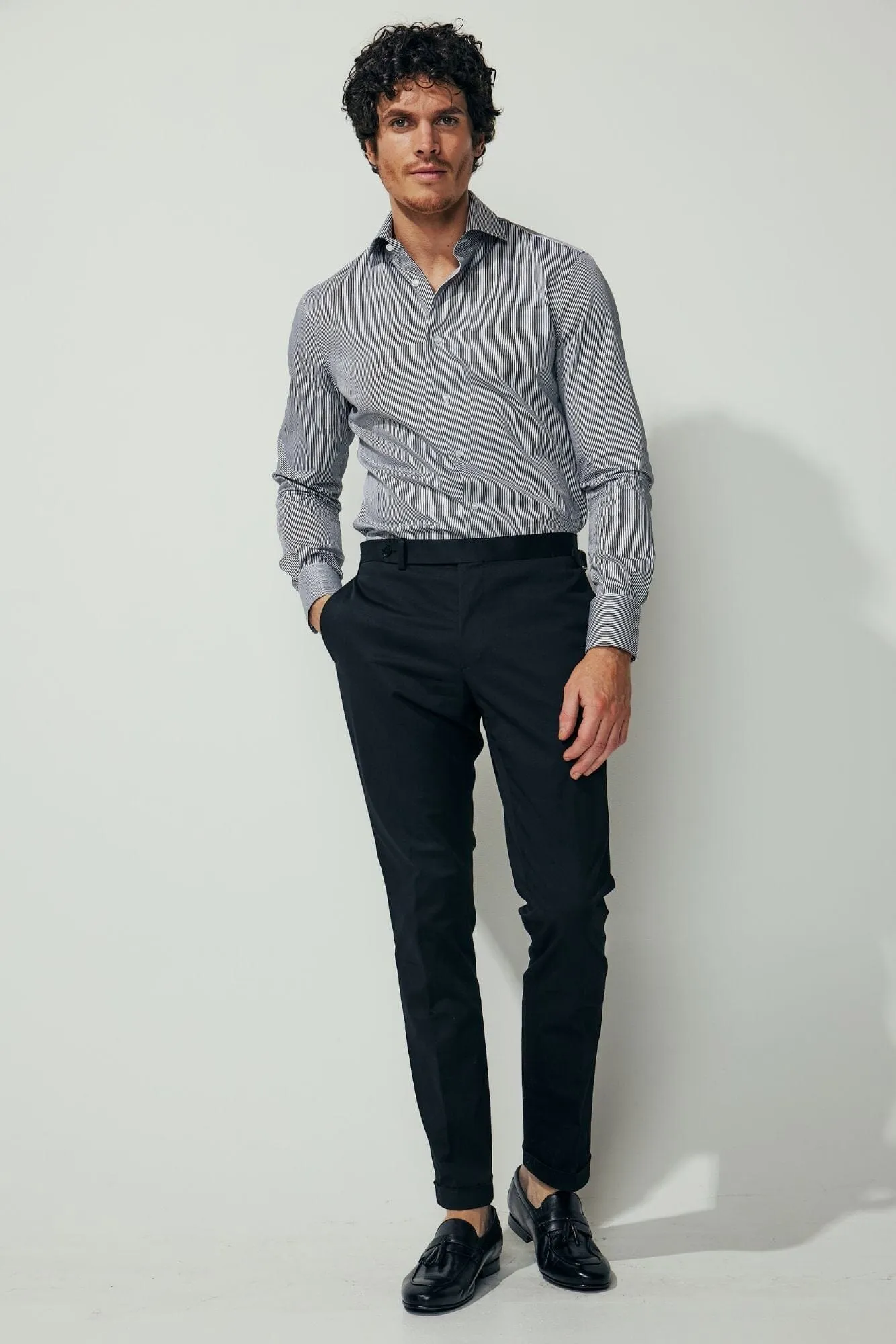 Como Trouser - Black Cotton Stretch