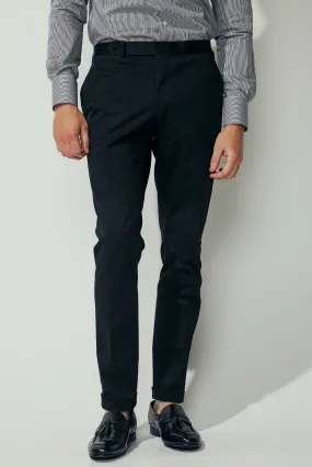 Como Trouser - Black Cotton Stretch