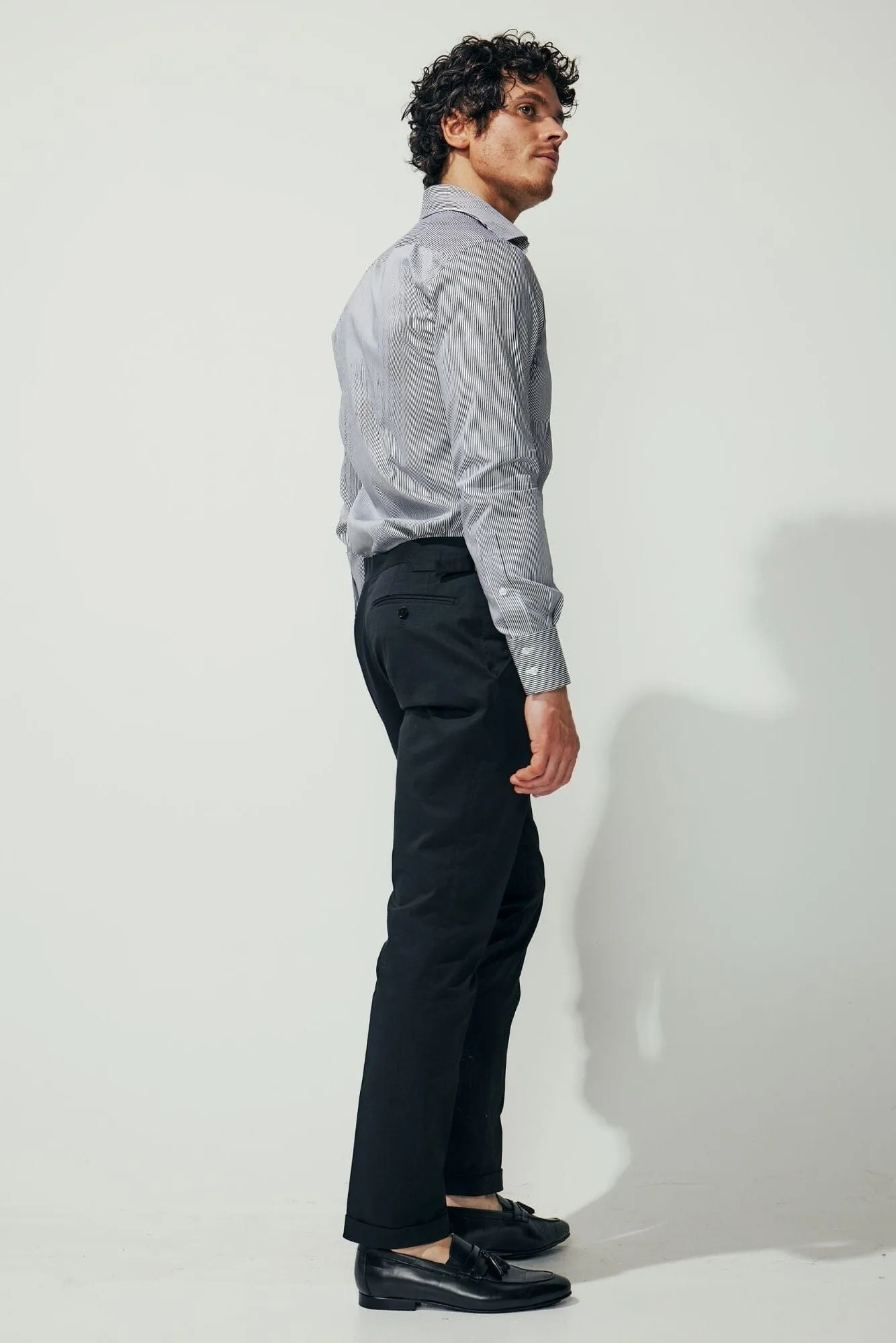 Como Trouser - Black Cotton Stretch