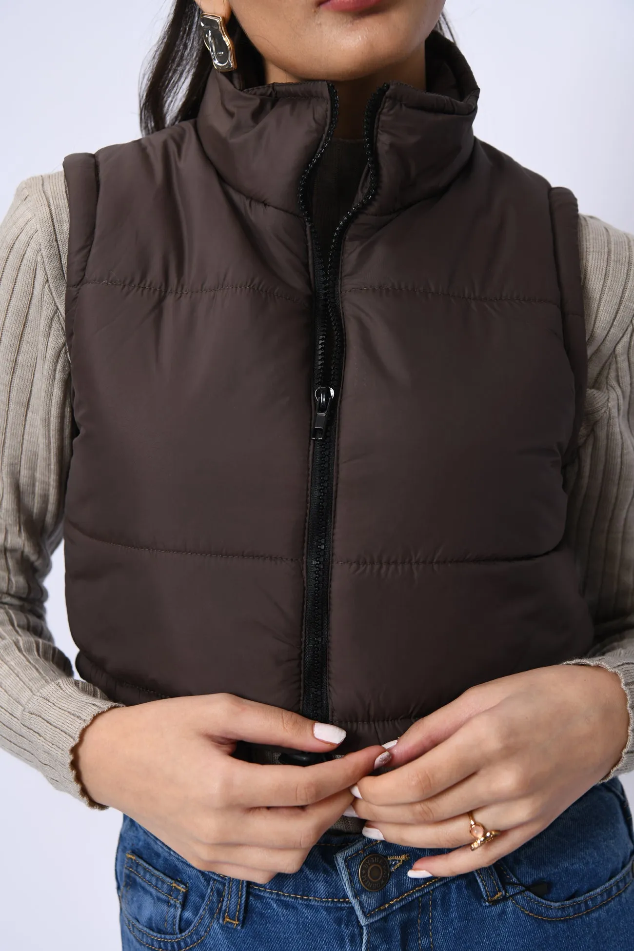 CROPPED PUFFER GILET