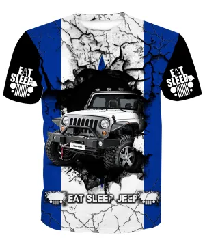 Eat Sleep Jeep Flag - Quebec