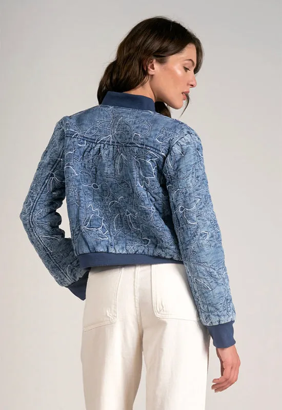 Elan - Denim Bomber Jacket Navy