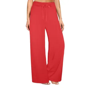 fashion red print 2 Women's Wide Leg Lounge Pants (Model L77)