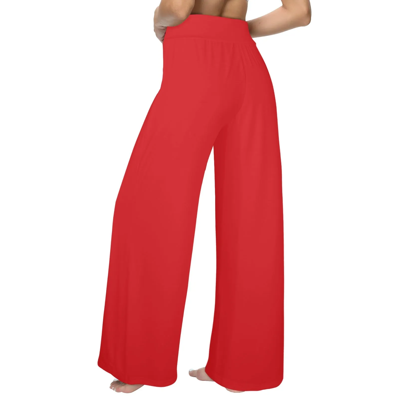 fashion red print 2 Women's Wide Leg Lounge Pants (Model L77)