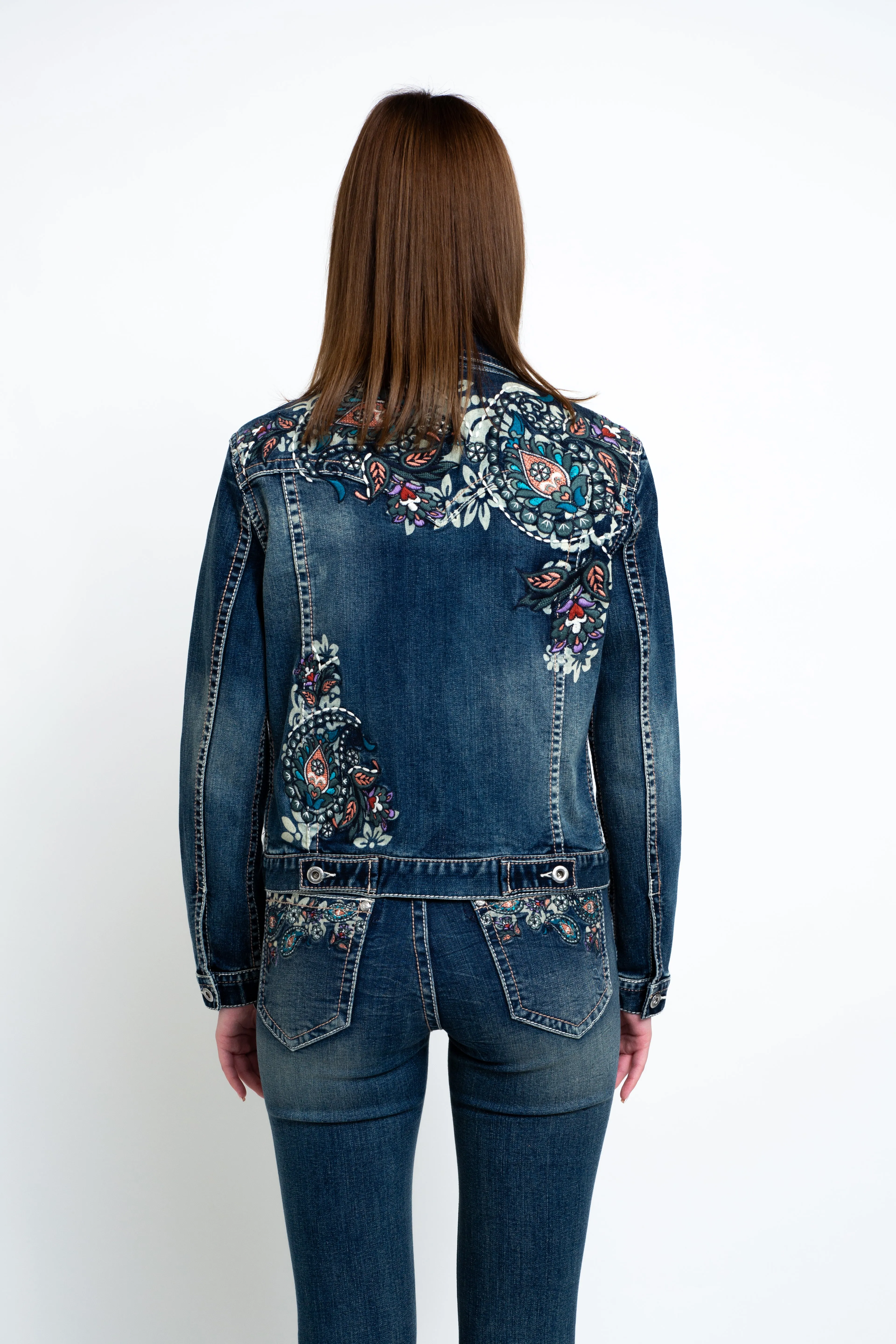 Floral Embroidery Women's Denim Jacket