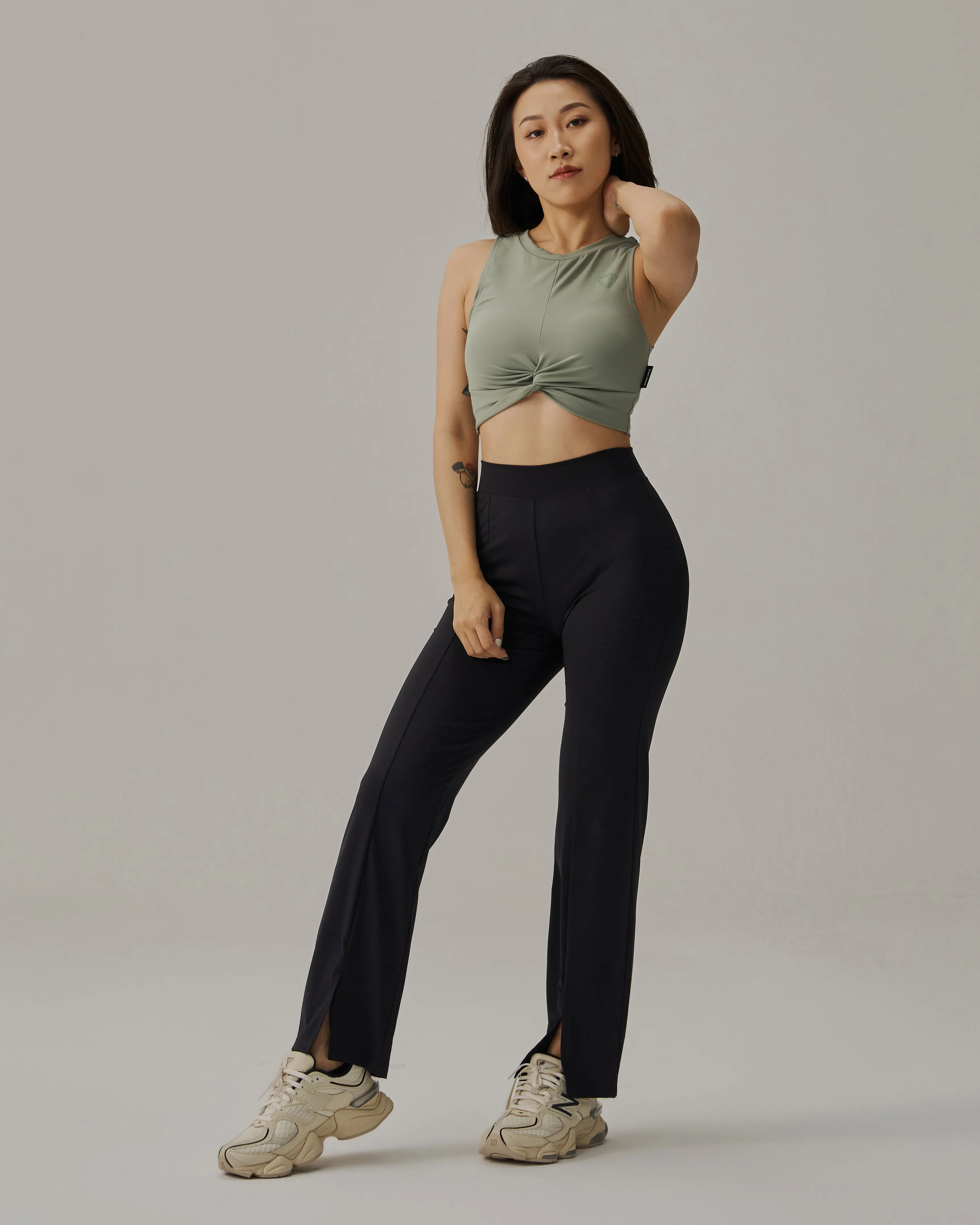 Front Slit Wide Leg Pant