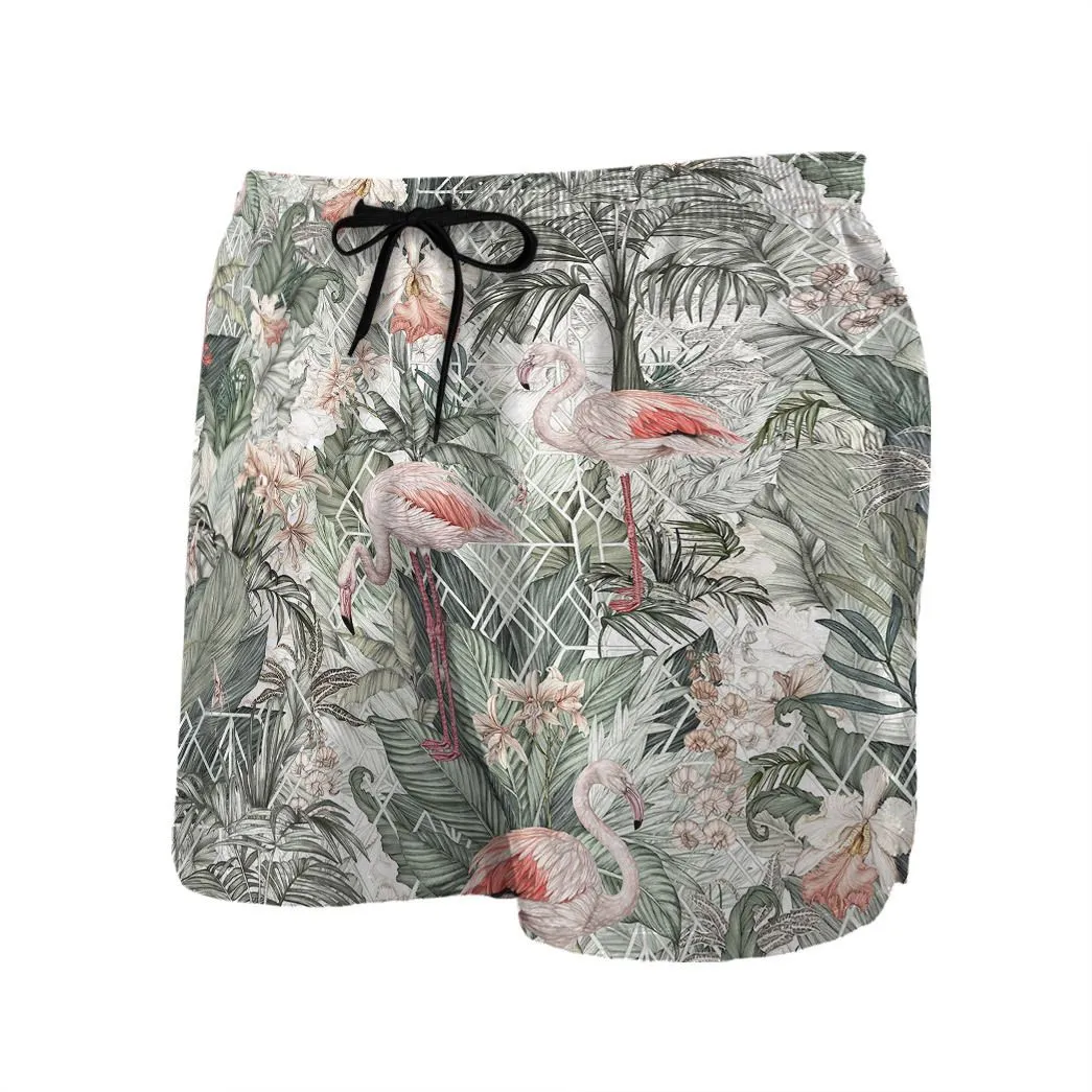 Gearhuman 3D Flamingos Tropical Jungle Shorts