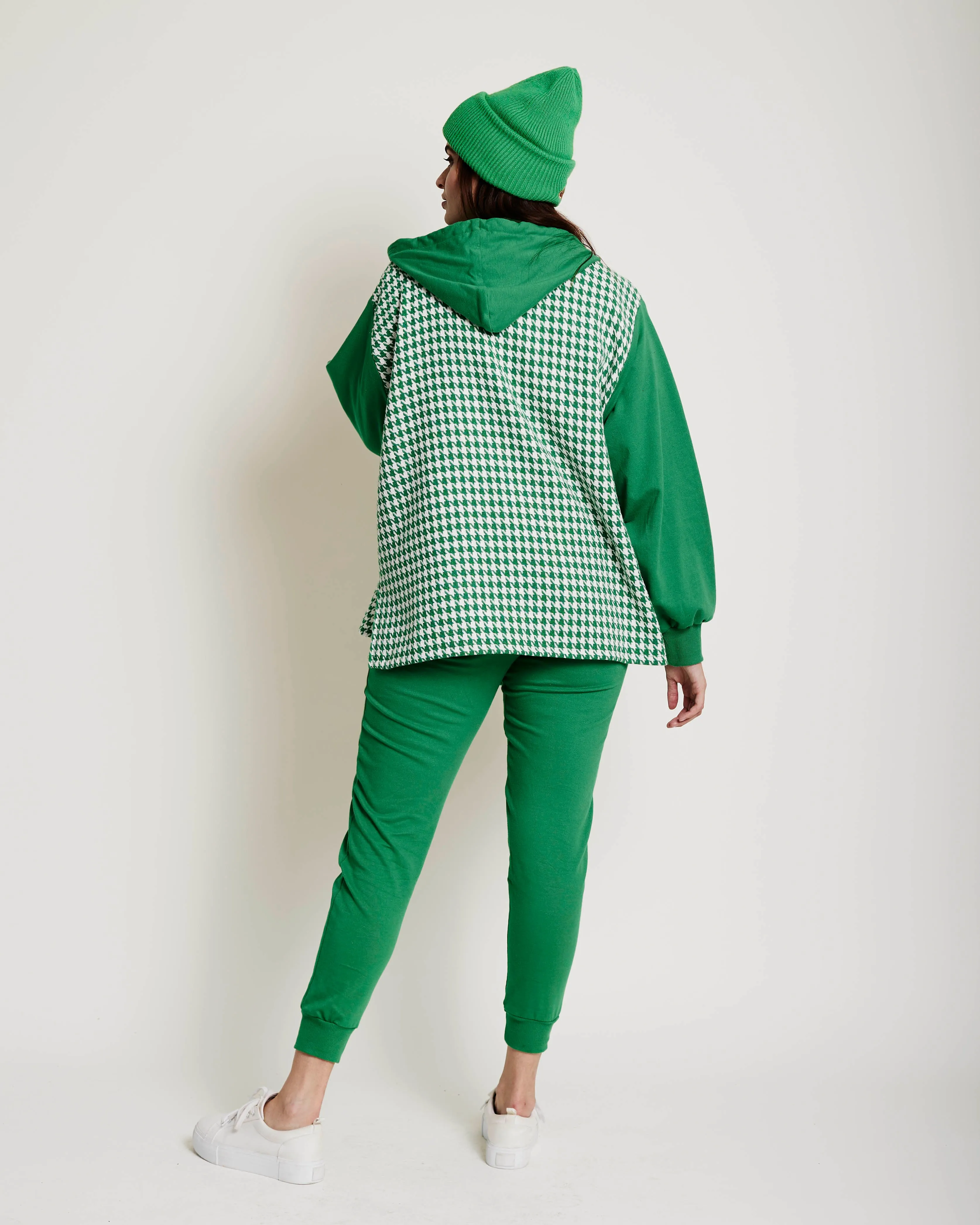 Green Boucle Combo Hoodie