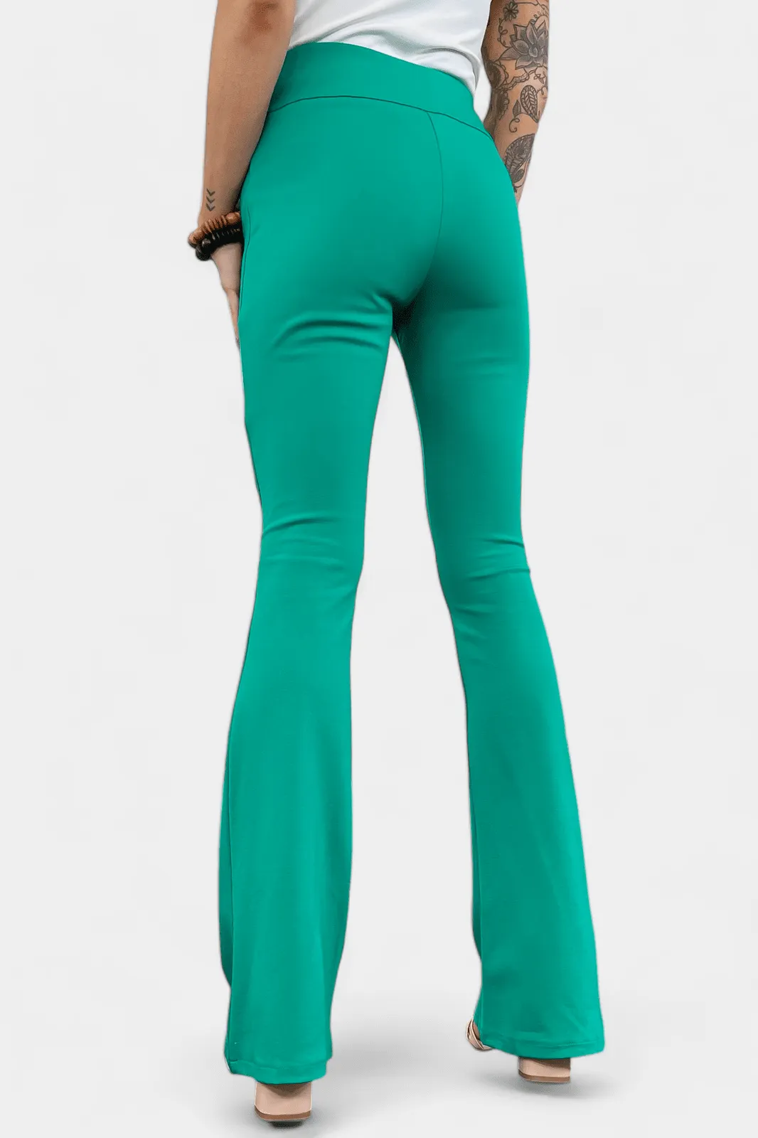 Green High Waisted Flare Pants [NO RETURNS]