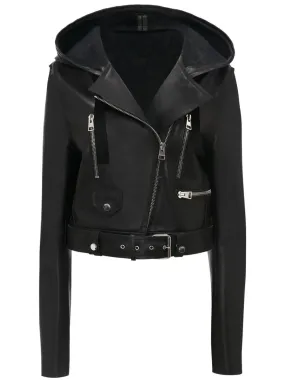 HOODED BIKER JACKET