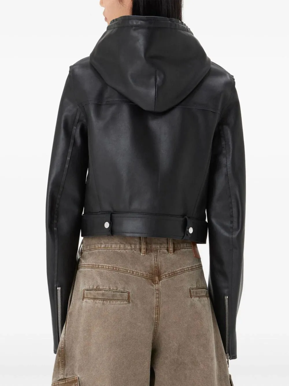 HOODED BIKER JACKET