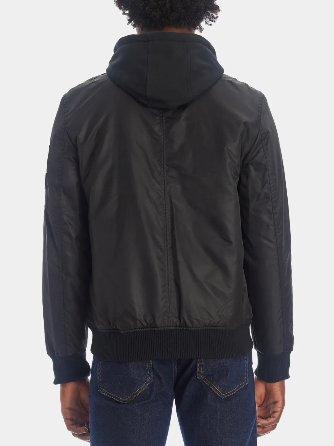 Hooded Nylon Bomber Jacket