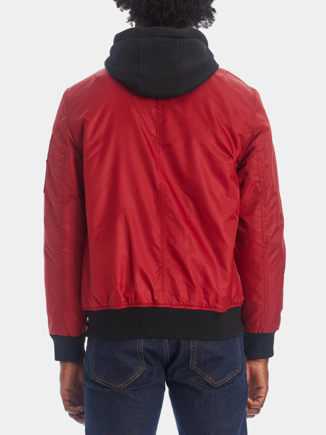 Hooded Nylon Bomber Jacket