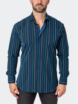 Maceoo Stretch Shirt | Einstein NeonStripe Blue