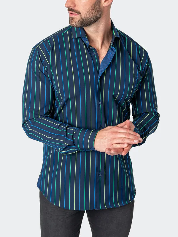 Maceoo Stretch Shirt | Einstein NeonStripe Blue