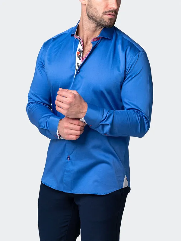 Maceoo Stretch Shirt | Fibonacci Simple Blue