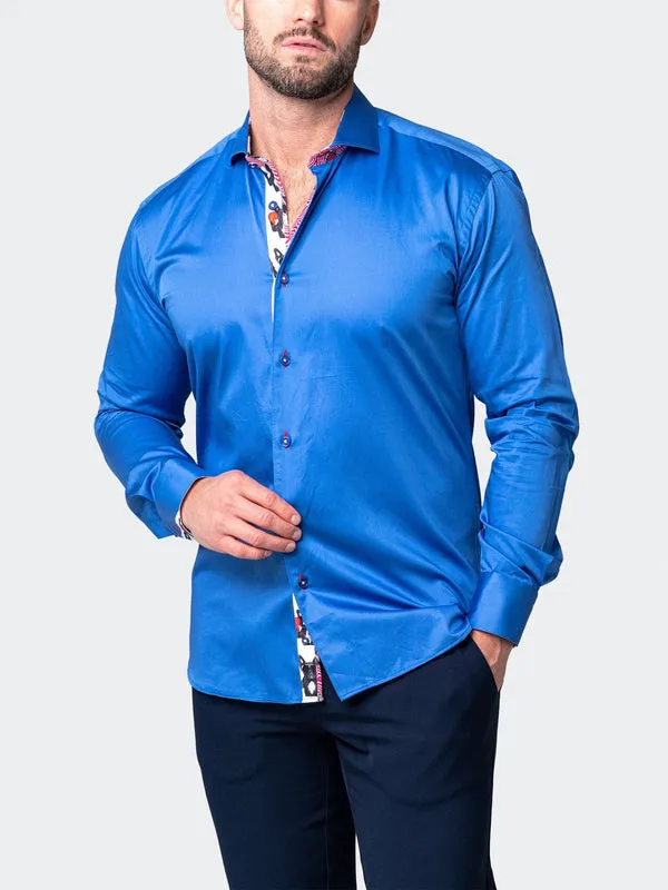 Maceoo Stretch Shirt | Fibonacci Simple Blue