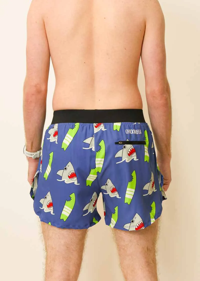 Men's Blue Sharks 4" Half Split Shorts