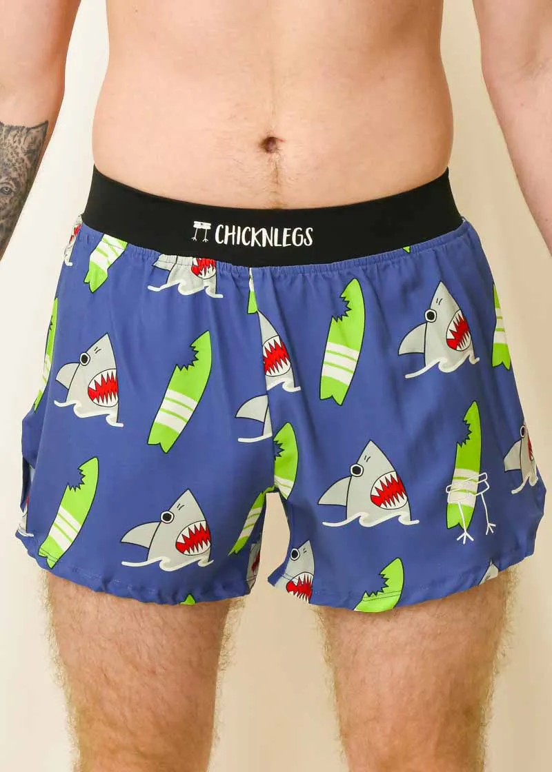 Men's Blue Sharks 4" Half Split Shorts