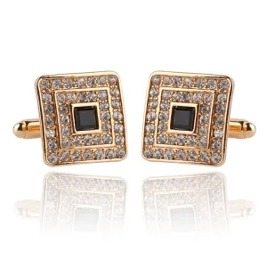 Men's Crystal Cufflinks Gold/Silver Shirt Swank Cufflinks