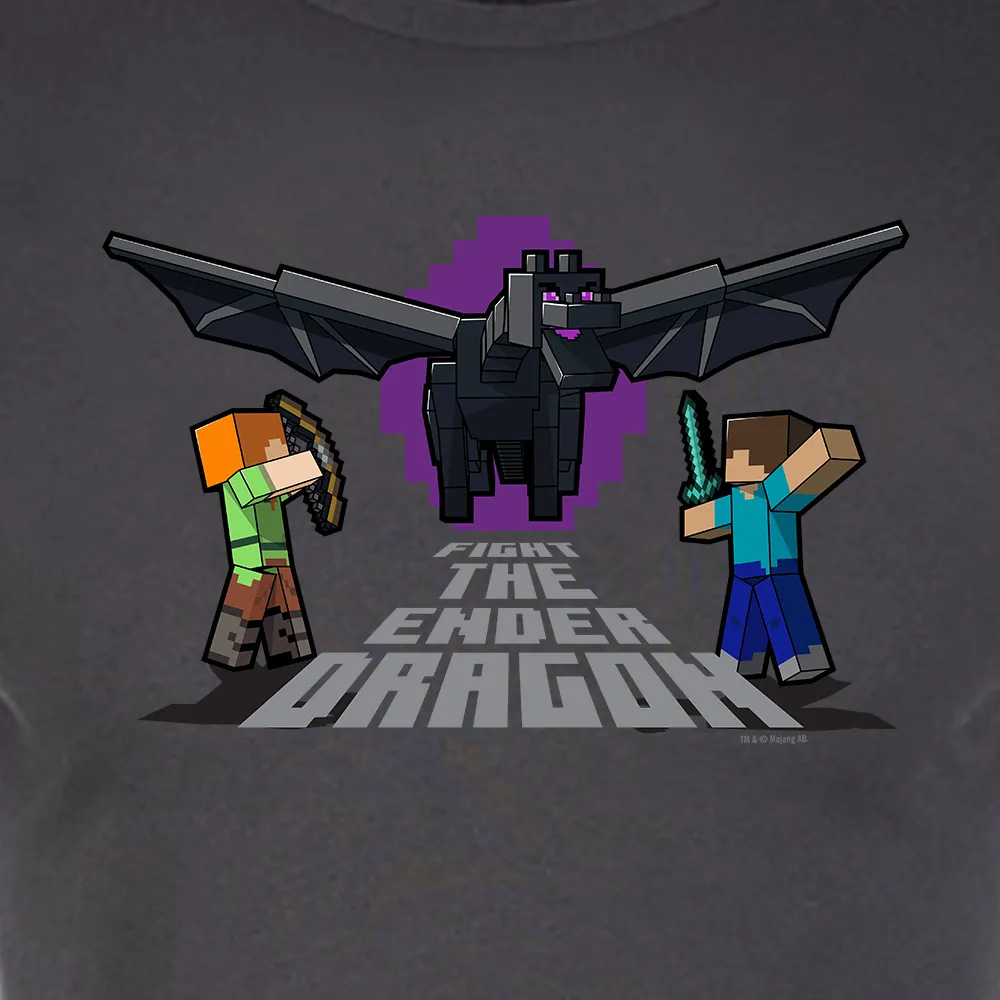 Minecraft Fight The Ender Dragon Adult Short Sleeve T-Shirt