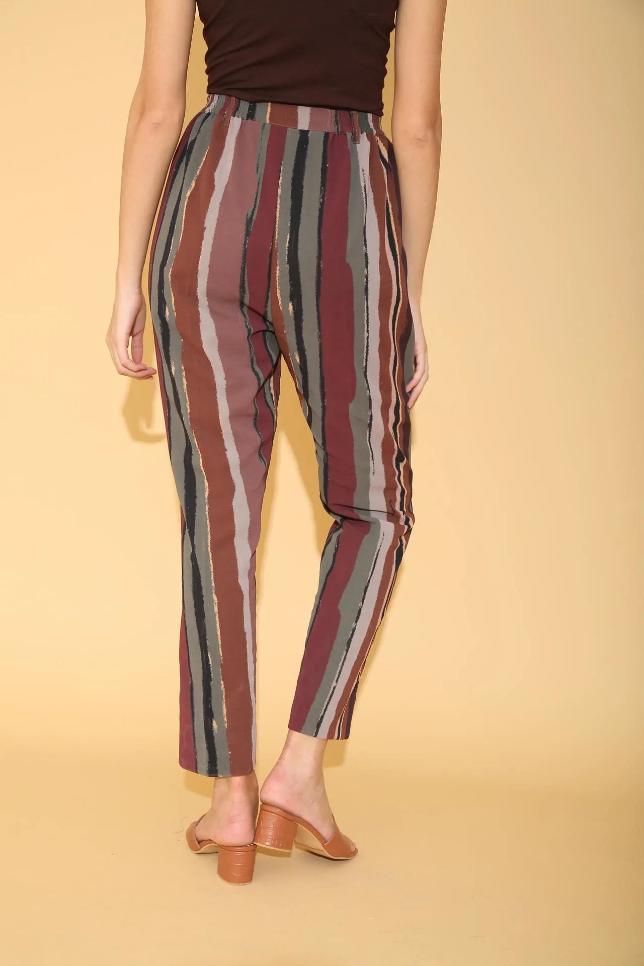 Multicolour Striped Pencil Pants