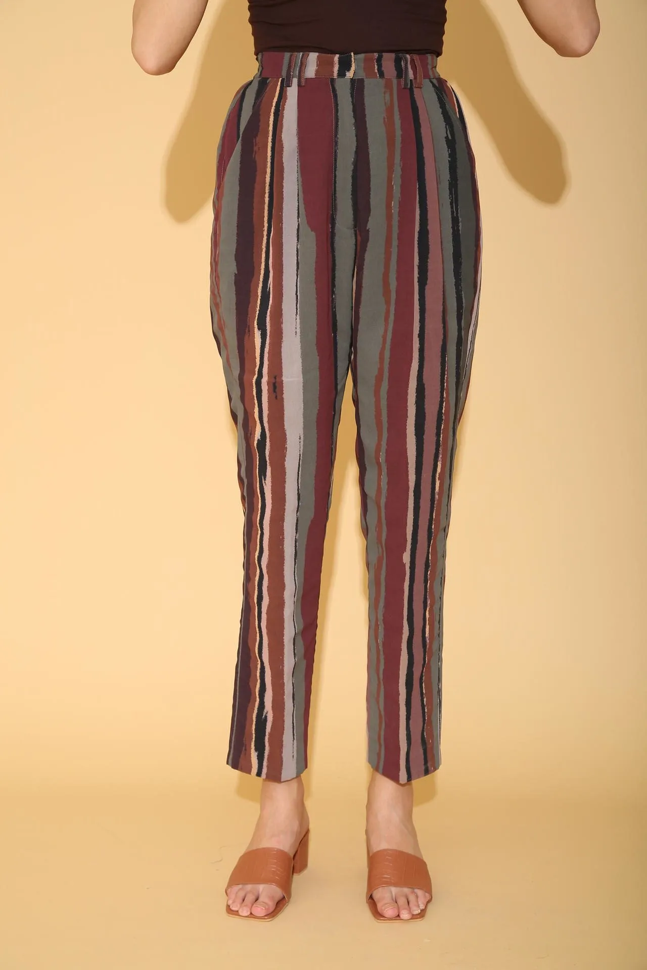 Multicolour Striped Pencil Pants