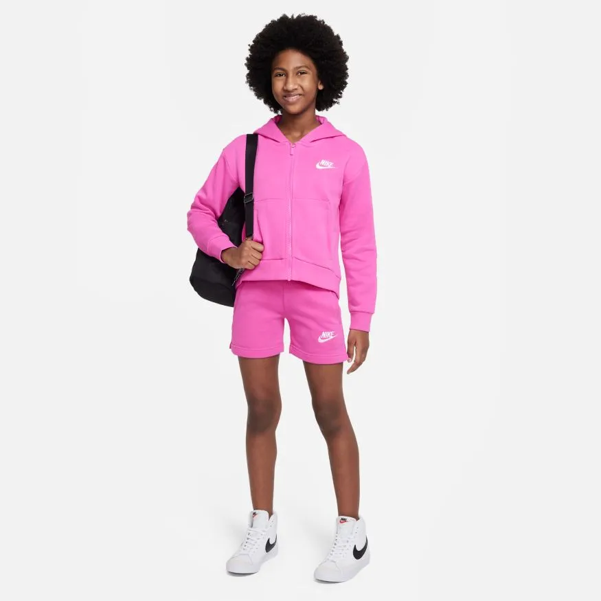 NIKE JUNIOR SPORTSWEAR CLUB FLEECE PINK FULL-ZIP PINK JACKET