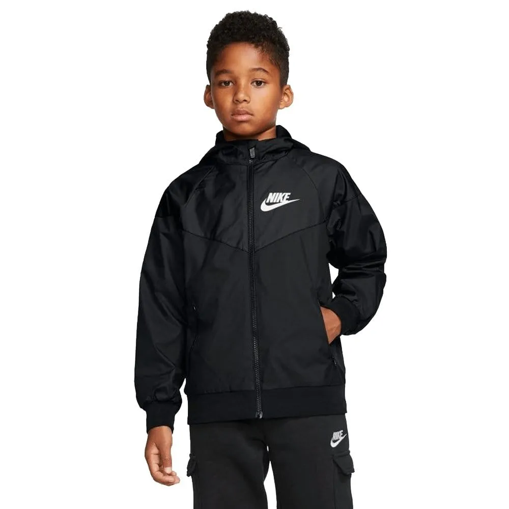 NIKE JUNIOR SPORTSWEAR WINDRUNNER BLACK JACKET