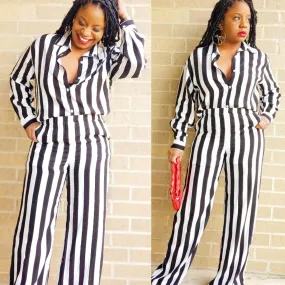 NOT SO COMPLICATED - Striped Pants Set