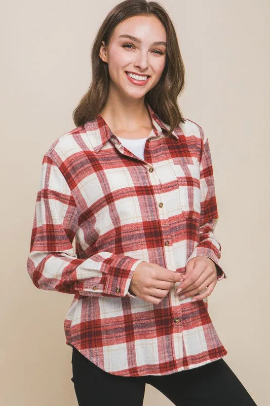 Plaid Long Sleeve Button Down Flannel