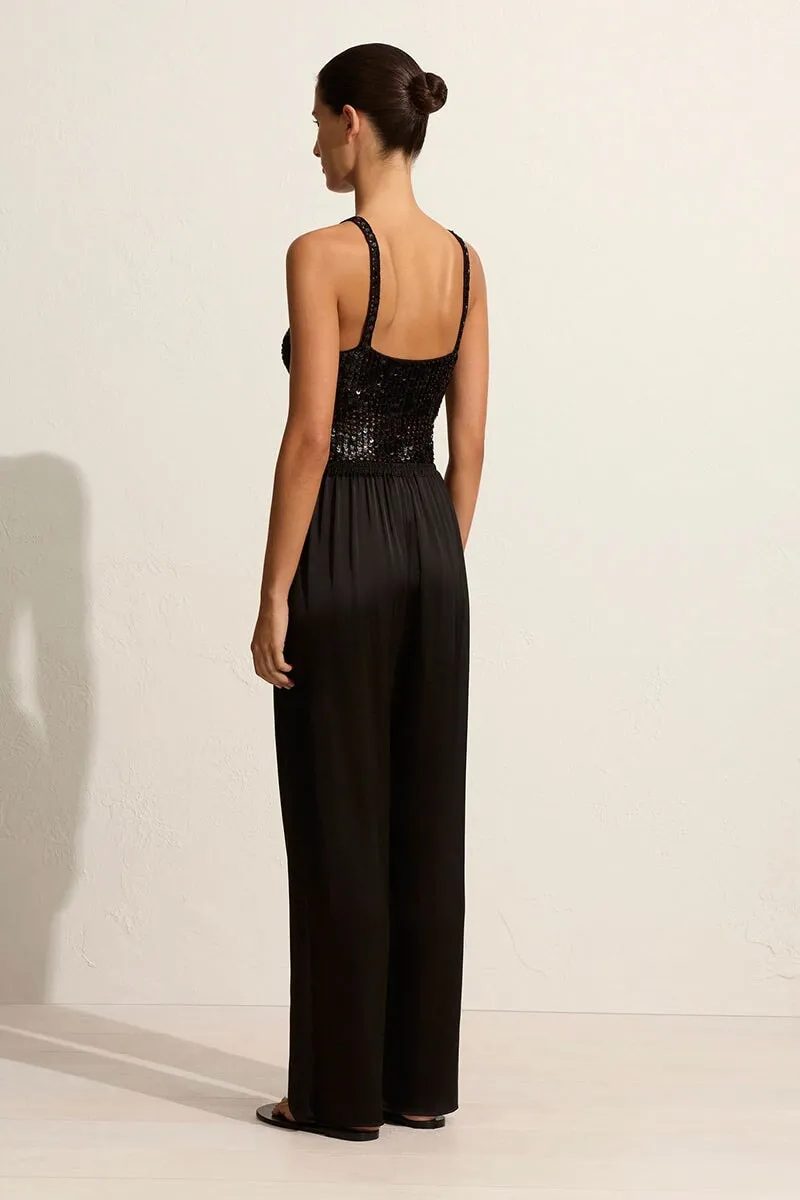 RELAXED SATIN PANT-BLACK