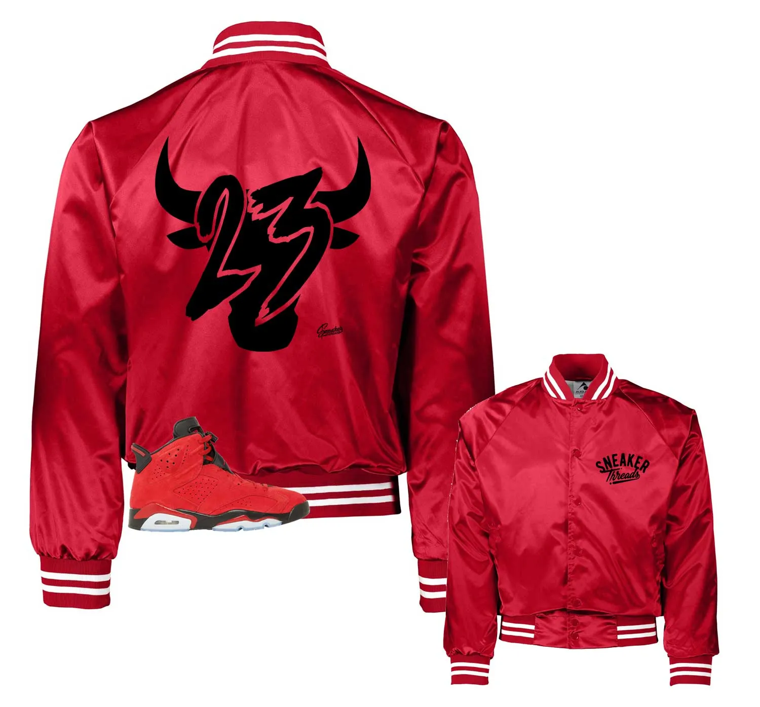 Retro 6 Toro Bravo Satin Jacket - Toro - Red