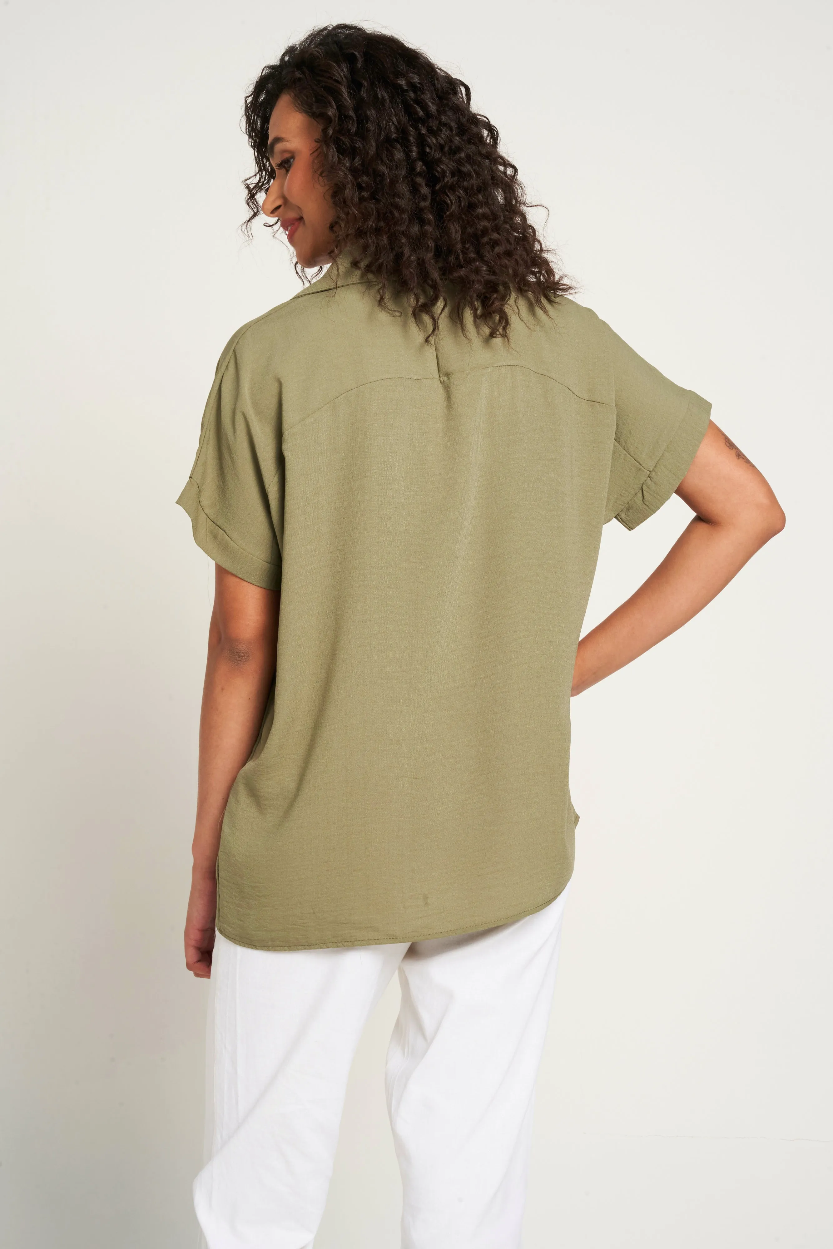 Saloos Extended Shoulder Short Sleeves Blouse