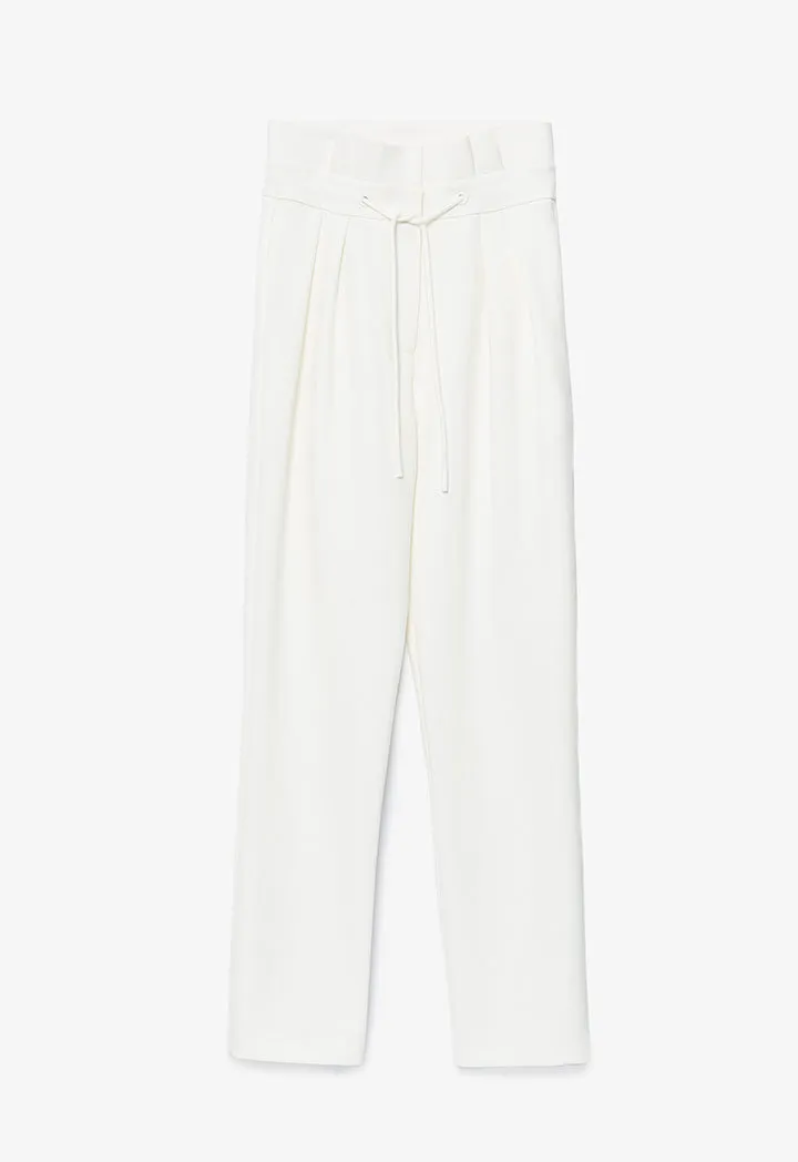 Solid Ankle Length pants with drawstrings