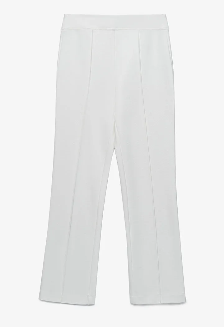 Solid Pin Tuck Stretchable Trouser